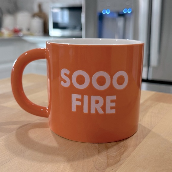 New! Room Essentials SOOO FIRE 16oz Stoneware Mug Orange & White - Picture 5 of 8
